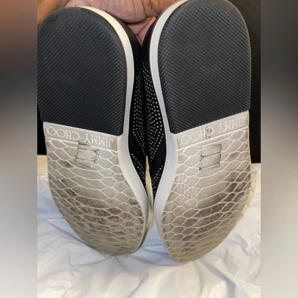 JIMMY CHOO Studded Black Slip-On Men's Shoes            SIZE 41EU /8US
